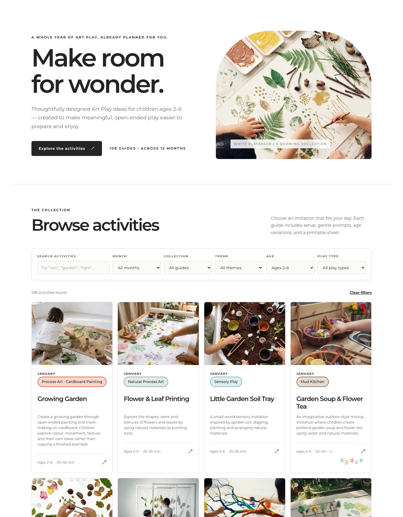 Art Play Library website preview 3