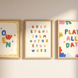 Personalised name wall art prints kids playroom, nursery room